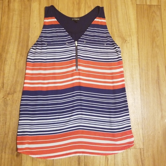 Express red, blue & white blouse - Picture 1 of 3